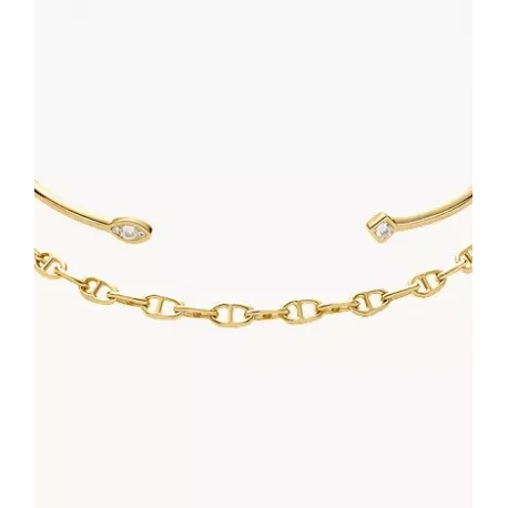 Conjunto de 2 pulseras doradas.