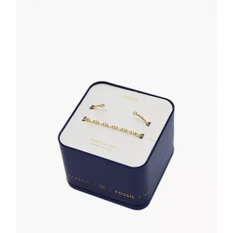 Conjunto de 2 pulseras doradas.