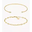 Conjunto de 2 pulseras doradas.