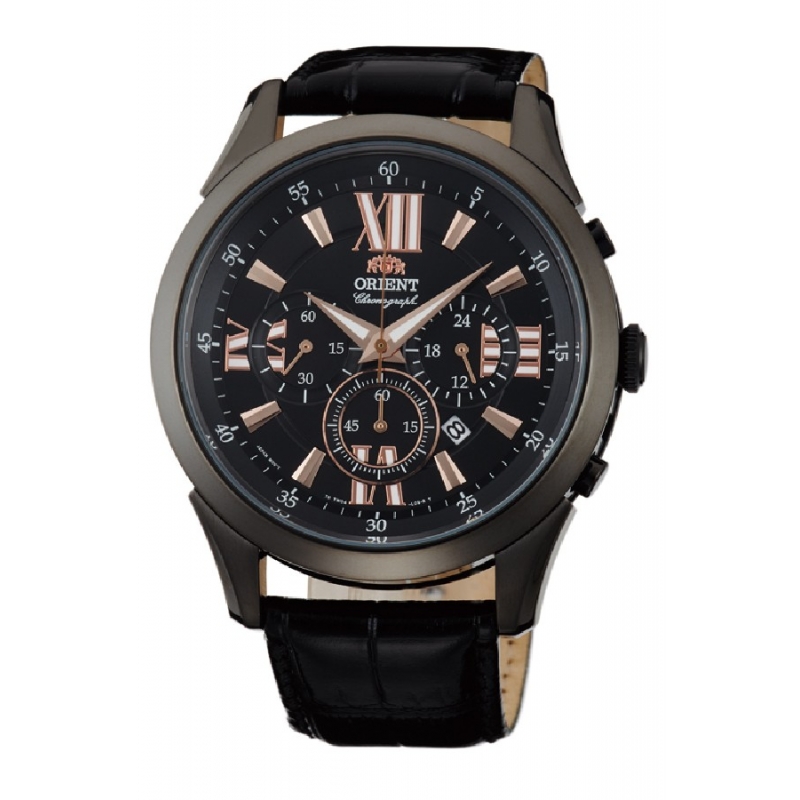 Reloj de Pulsera Negro Hombre ⌚ Cuarzo Japonés de 5 agujas 5ATM