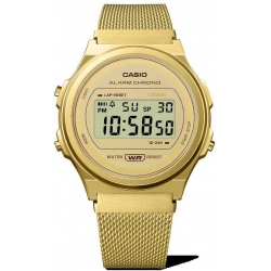 Reloj Casio digital dorado vintage reflejo espejo