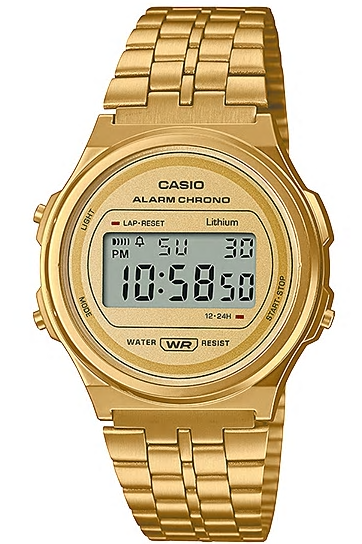 Reloj Casio digital dorado vintage purpurina