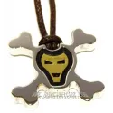 Colgante Calavera acero ébano y oro REBECCA