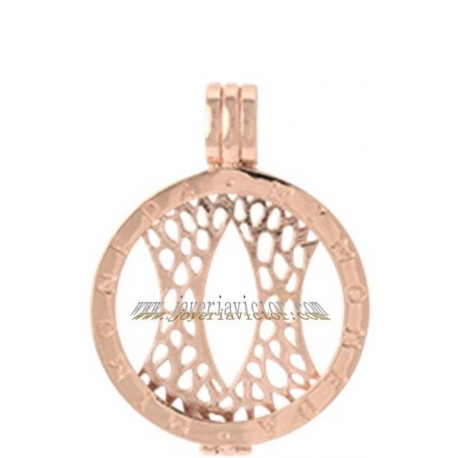 SOPORTE EN PLATA CHAPADO EN ORO ROSA "MI MONEDA"