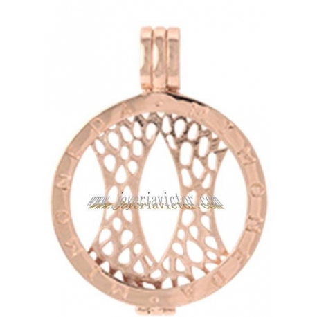 SOPORTE EN PLATA CHAPADO EN ORO ROSA "MI MONEDA"