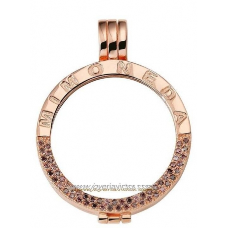 SOPORTE EN PLATA CHAPADA EN ORO ROSA DELUXE "MI MONEDA"