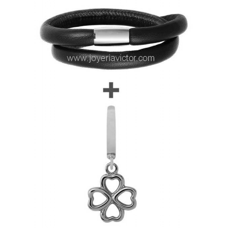 Pulsera ENDLESS DOBLE + FOURSOME CHARM