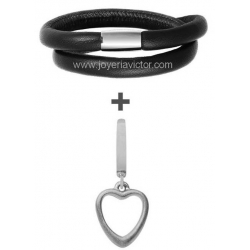 Pulsera ENDLESS DOBLE + BIG HEART CHARM