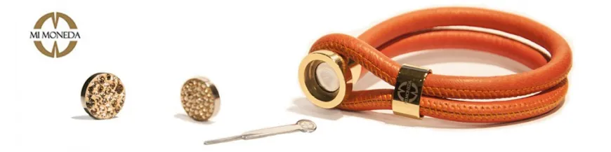 Pulseras cuero plata Mi Moneda