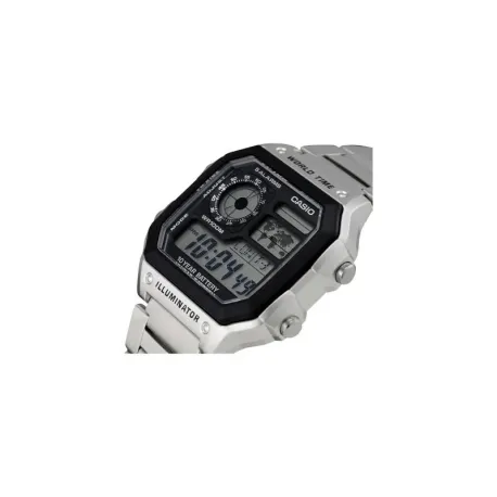 Reloj CASIO WORLD TIME CAUCHO NEGRO