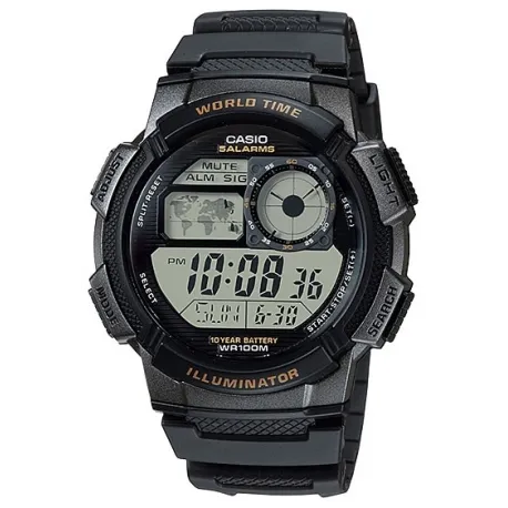 Reloj CASIO WORLD TIME CAUCHO REDONDO