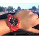 Reloj Casio G SHOCK rojo con agujas y digital