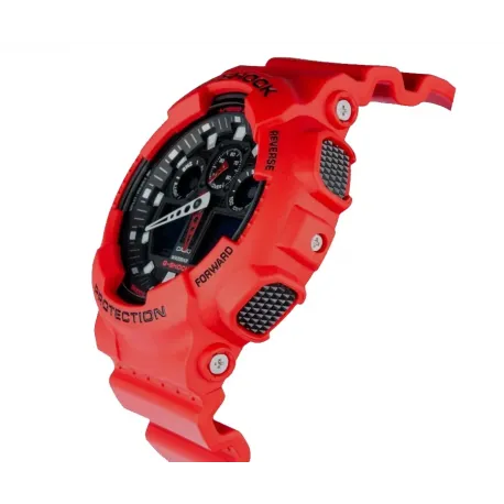 Reloj Casio G SHOCK rojo con agujas y digital