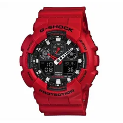 Reloj Casio G SHOCK rojo con agujas y digital