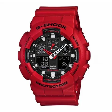 Reloj Casio G SHOCK rojo con agujas y digital
