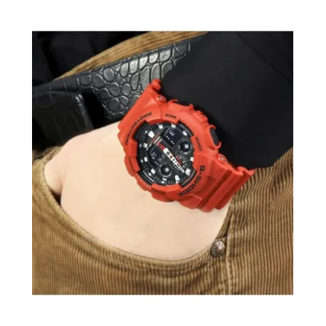 Reloj Casio G SHOCK rojo con agujas y digital