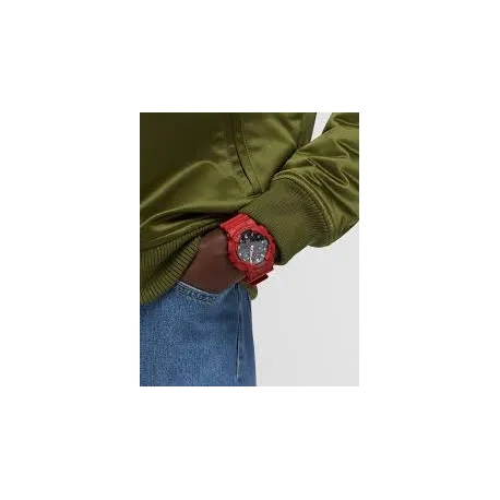 Reloj Casio G SHOCK rojo con agujas y digital