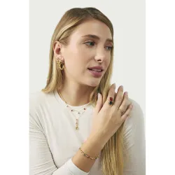 Pulsera plata chapada en oro con piedras multicolor. 2