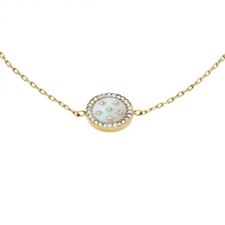 Pulsera FOSSIL de acero dorado.