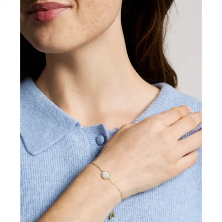 Pulsera FOSSIL de acero dorado.