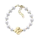 Pulsera de perlas con plata chapada en oro