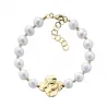 Pulsera de perlas con plata chapada en oro