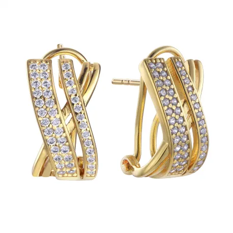 Pendientes corados con cierre Omega