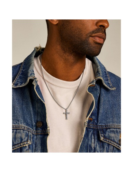 Collar ACERO FOSSIL CRUZ JF04401040