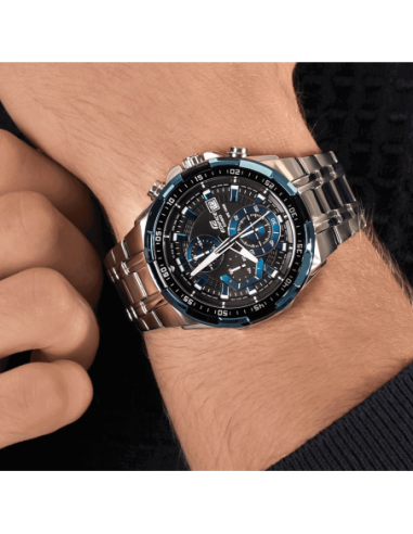 Reloj CASIO EDIFICE cronómetro acero agujas. Reloj edifice para hombre grande.