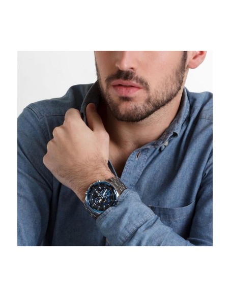 Reloj CASIO EDIFICE cronómetro acero agujas. Reloj edifice para hombre grande.