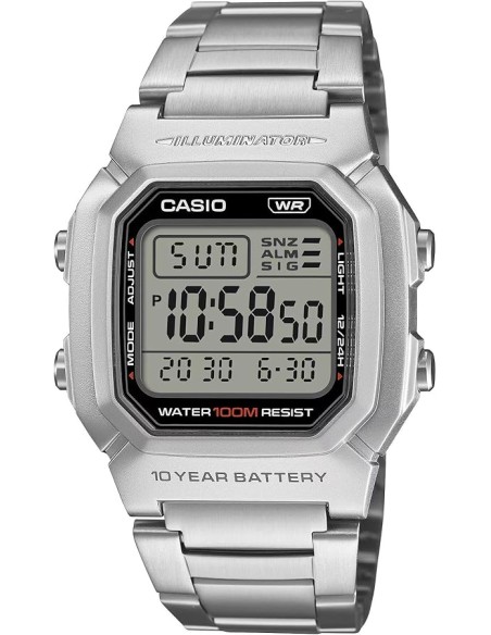 Reloj CASIO 100m ACERO W-800HD-1AVEF